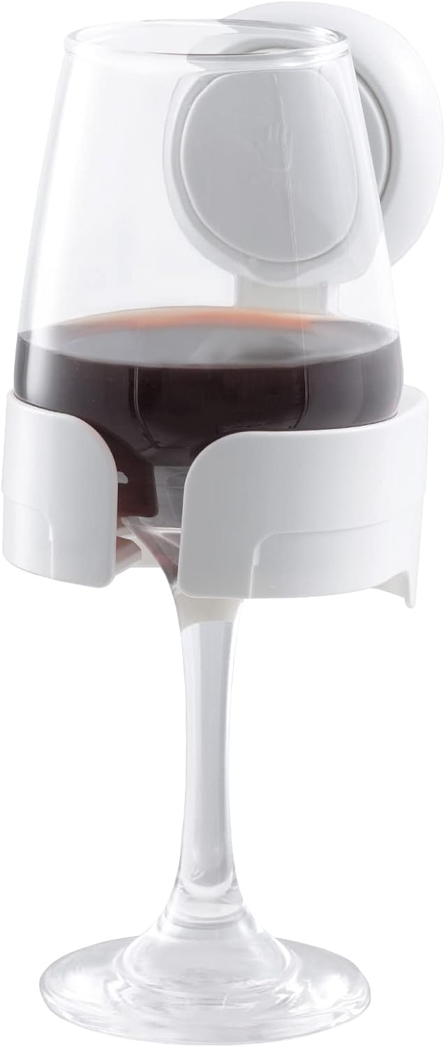 LEVERLOC Suction Cup Shower Drink Holder - Waterproof, Damage-Free Install, Fits Multi-Size Cups