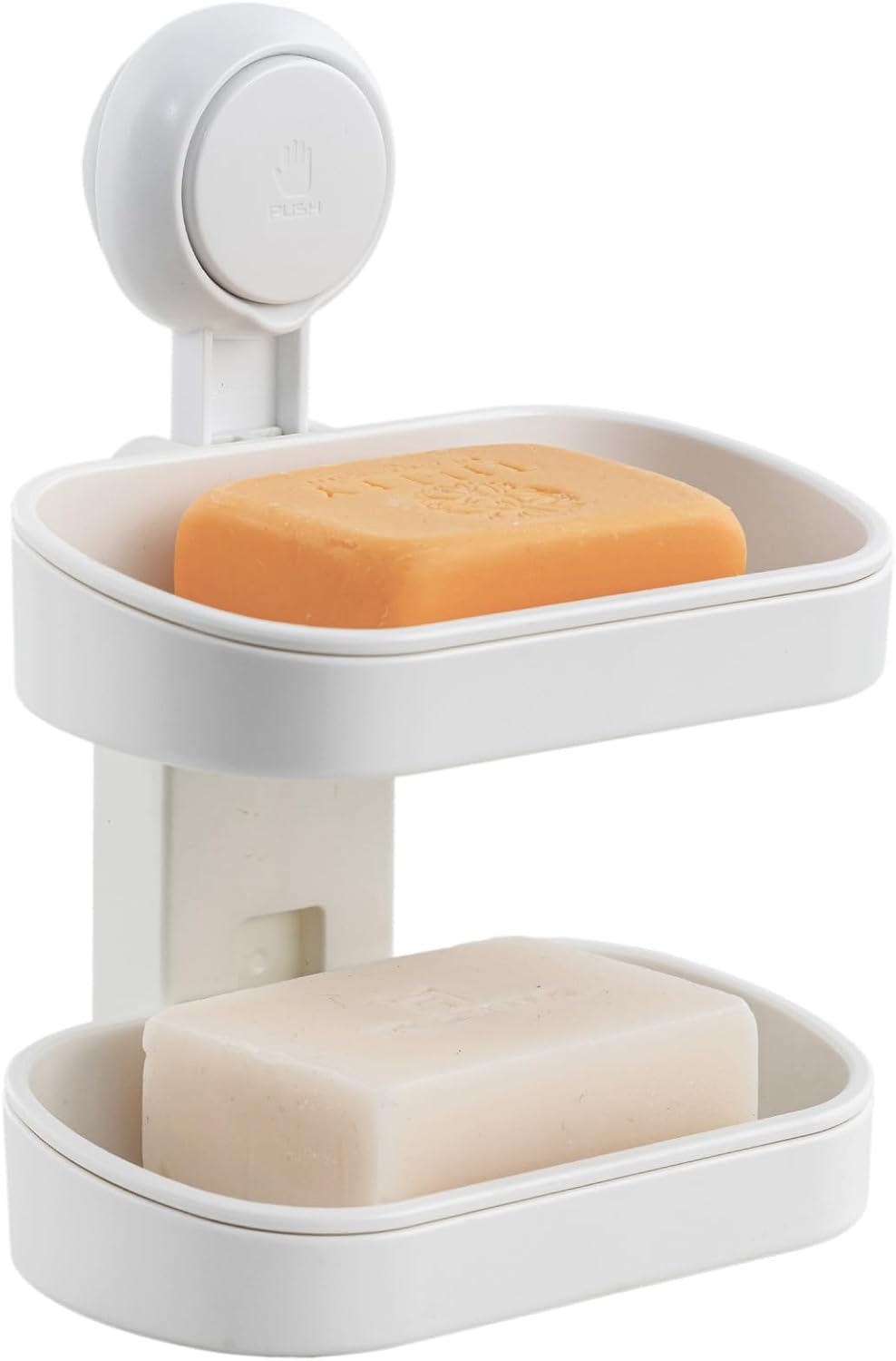 LEVERLOC Suction Cup Soap Dish Holder No-Drilling Self-Draining