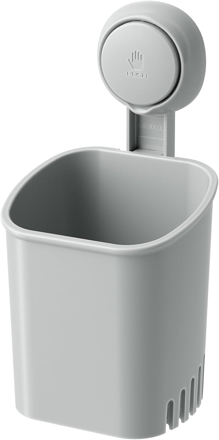 LEVERLOC Suction Cup Toothbrush Holder Drill-Free Self-Draining