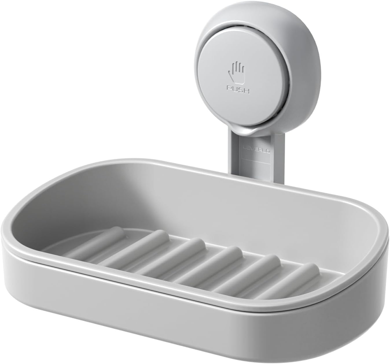 LEVERLOC Suction Cup Soap Dish Holder No-Drilling Self-Draining