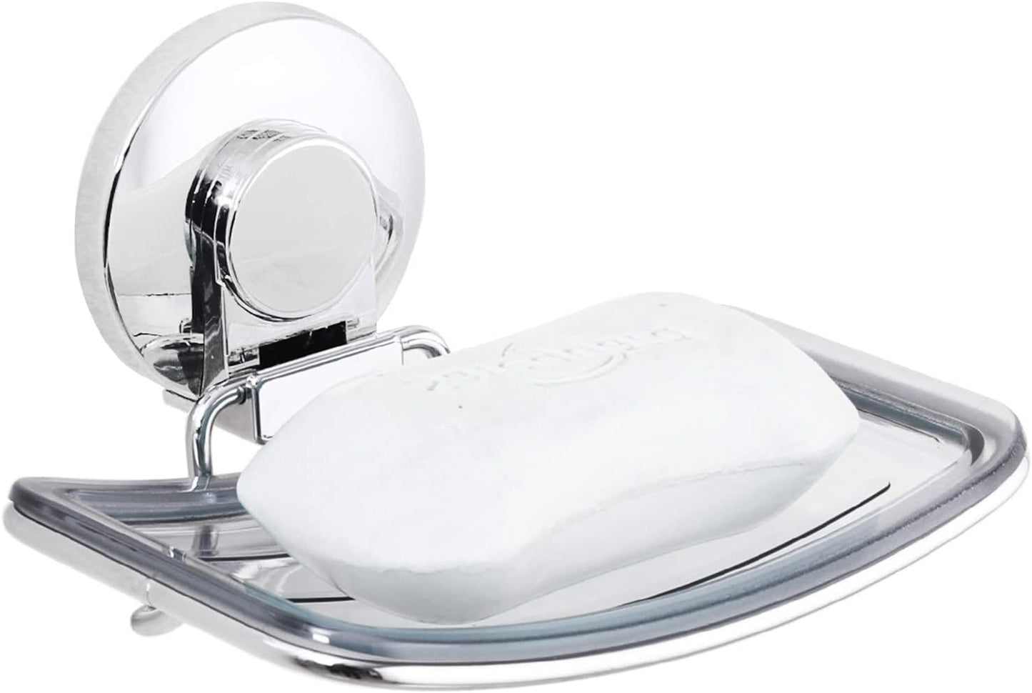 LEVERLOC Suction Cup Soap Dish Holder No-Drilling Self-Draining