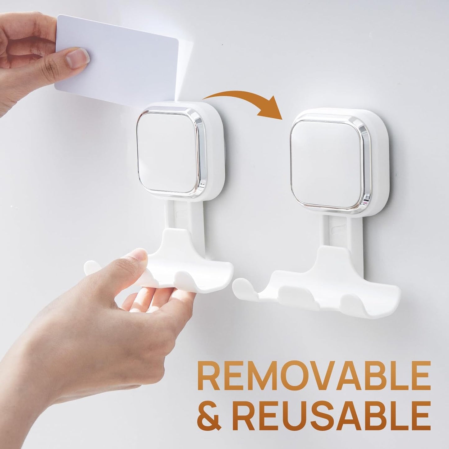 LEVERLOC Suction Cup Series Razor Holder (2 Pack), Heavy Duty Shower Hooks for Towel & Loofah, Damage-Free