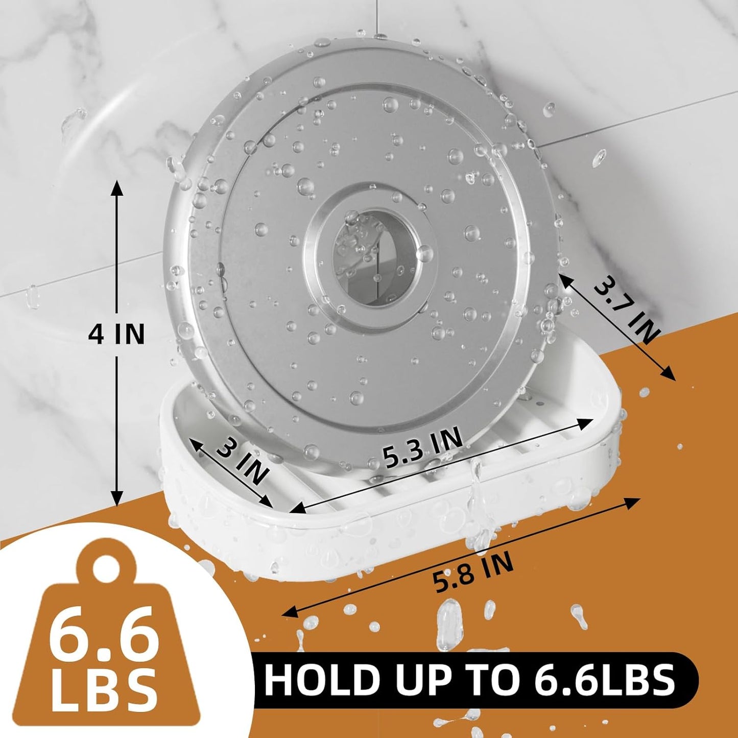 LEVERLOC Suction Cup Soap Dish Holder No-Drilling Self-Draining
