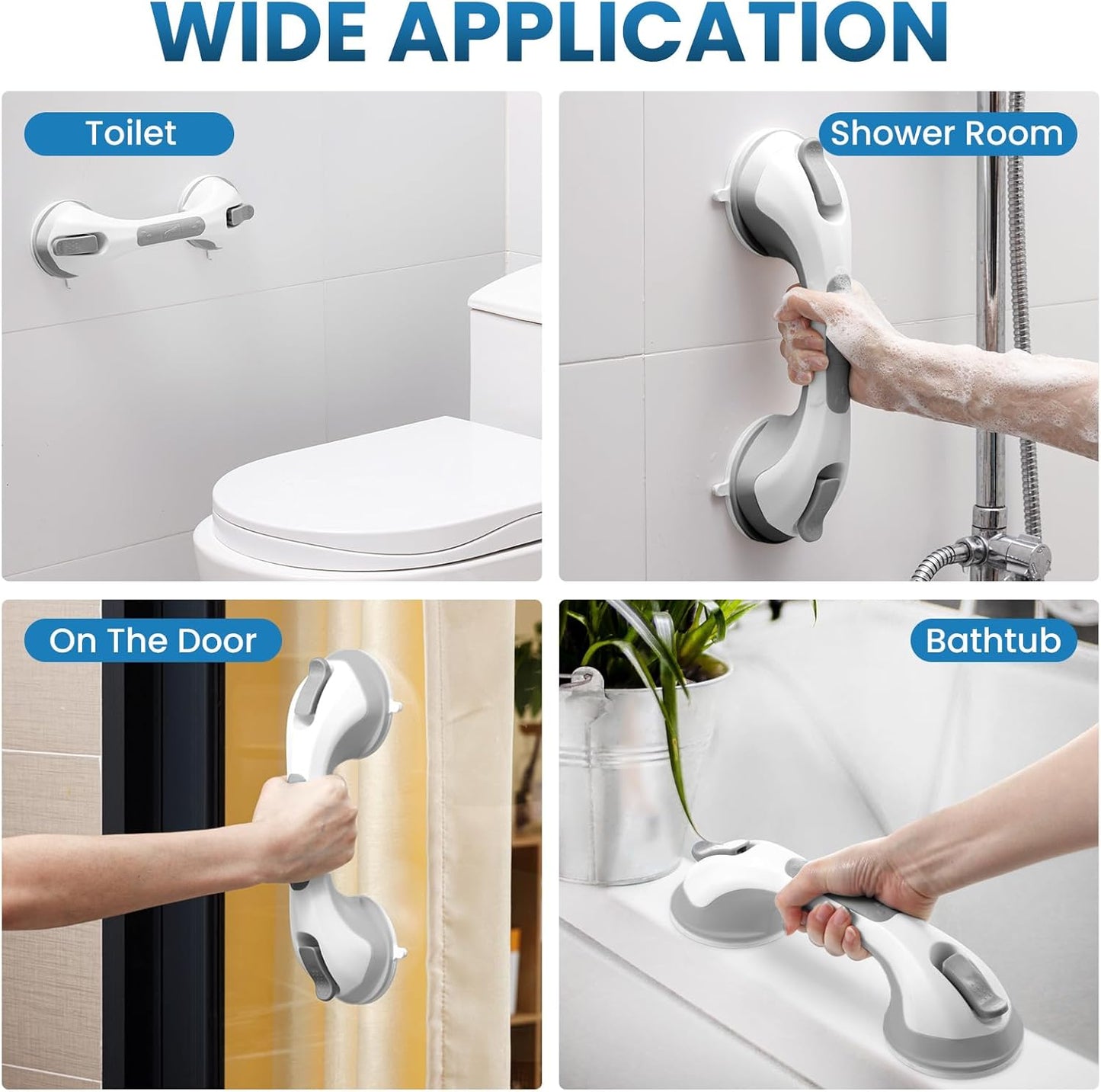 LEVERLOC Suction Grab Bar 12-Inch No-Drill